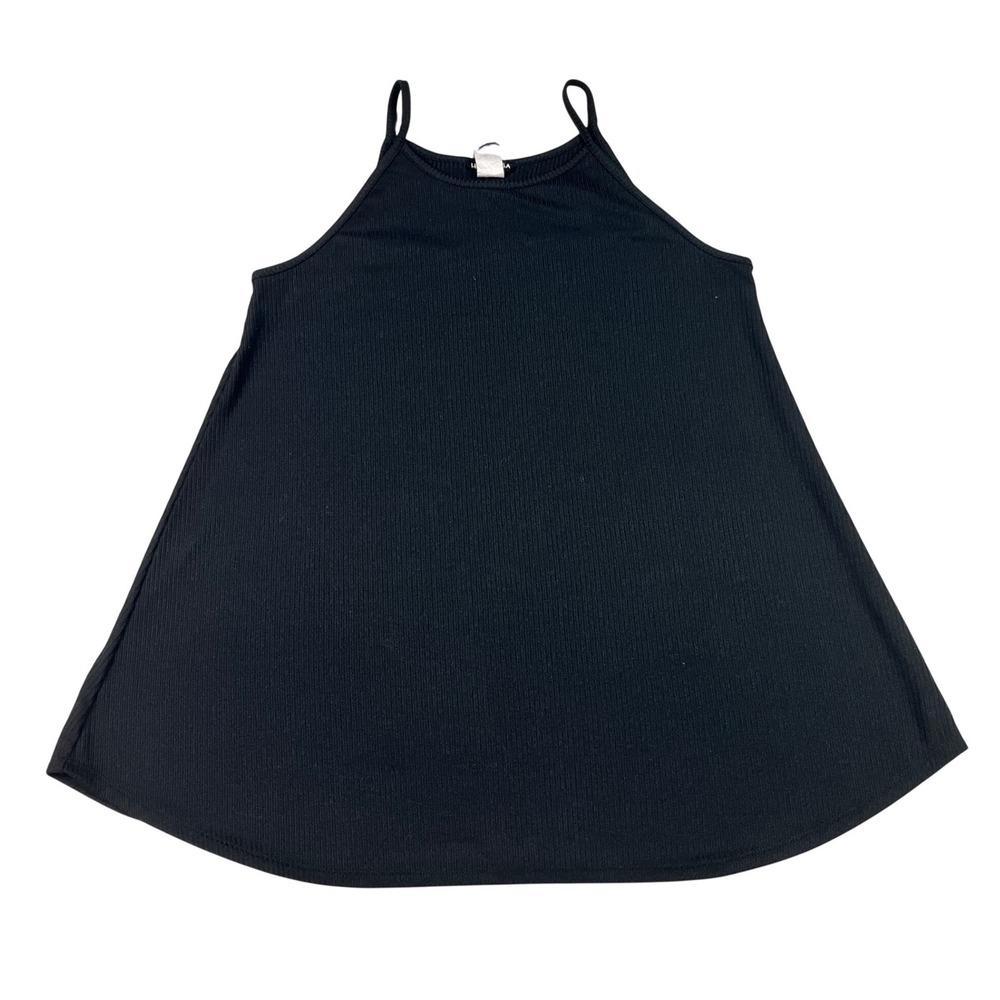 Heimish USA Womens Black Ribbed High Neck A-Line Cami Tank Top Size Small Casual